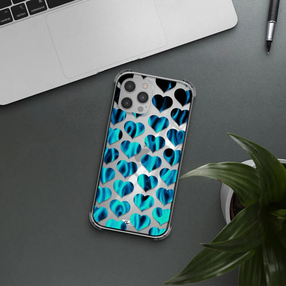 Heart Flame Apple iPhone 12 pro max Clear PC Case