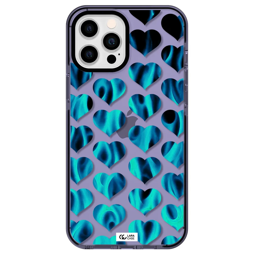 Heart Flame Apple iPhone 12 pro max impact Lilac Case