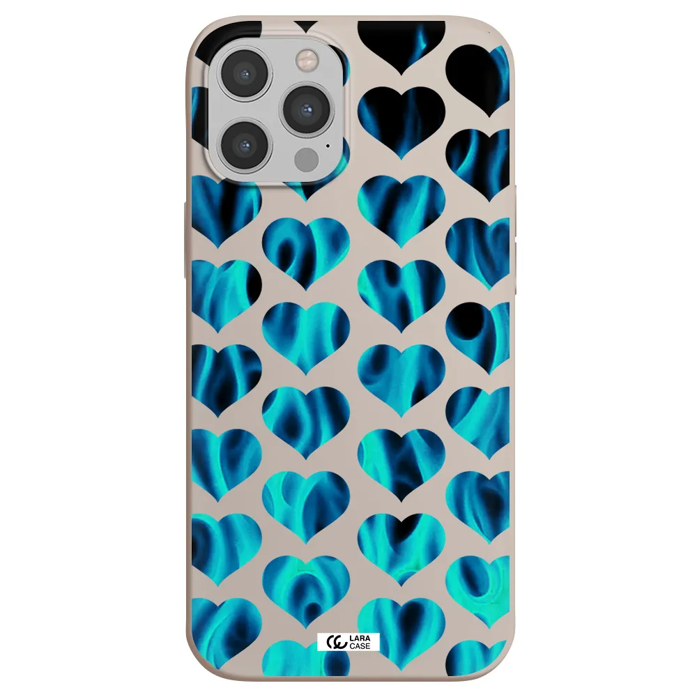 Heart Flame Apple iPhone 12 pro max Silicone Stone Case