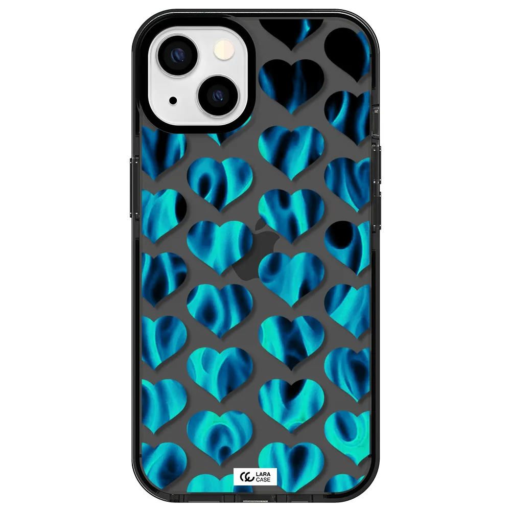 Heart Flame Apple iPhone 13 impact Smoke Black Case