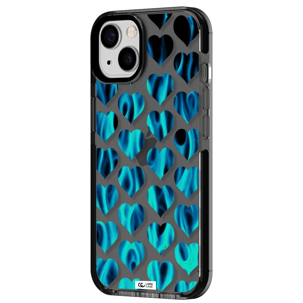 Heart Flame Apple iPhone 13 impact Smoke Black Case