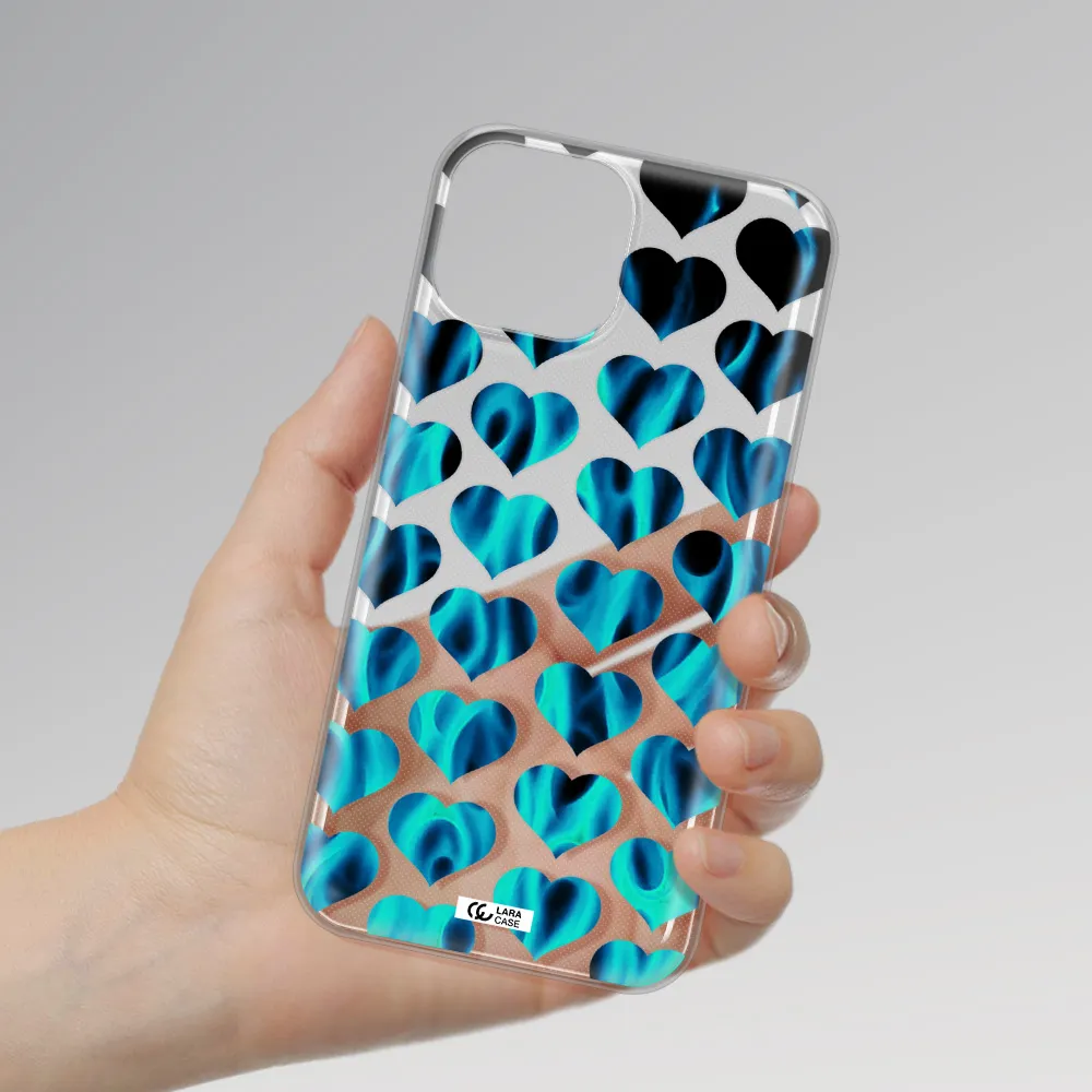 Heart Flame Apple iPhone 13 mini Clear TPU Case