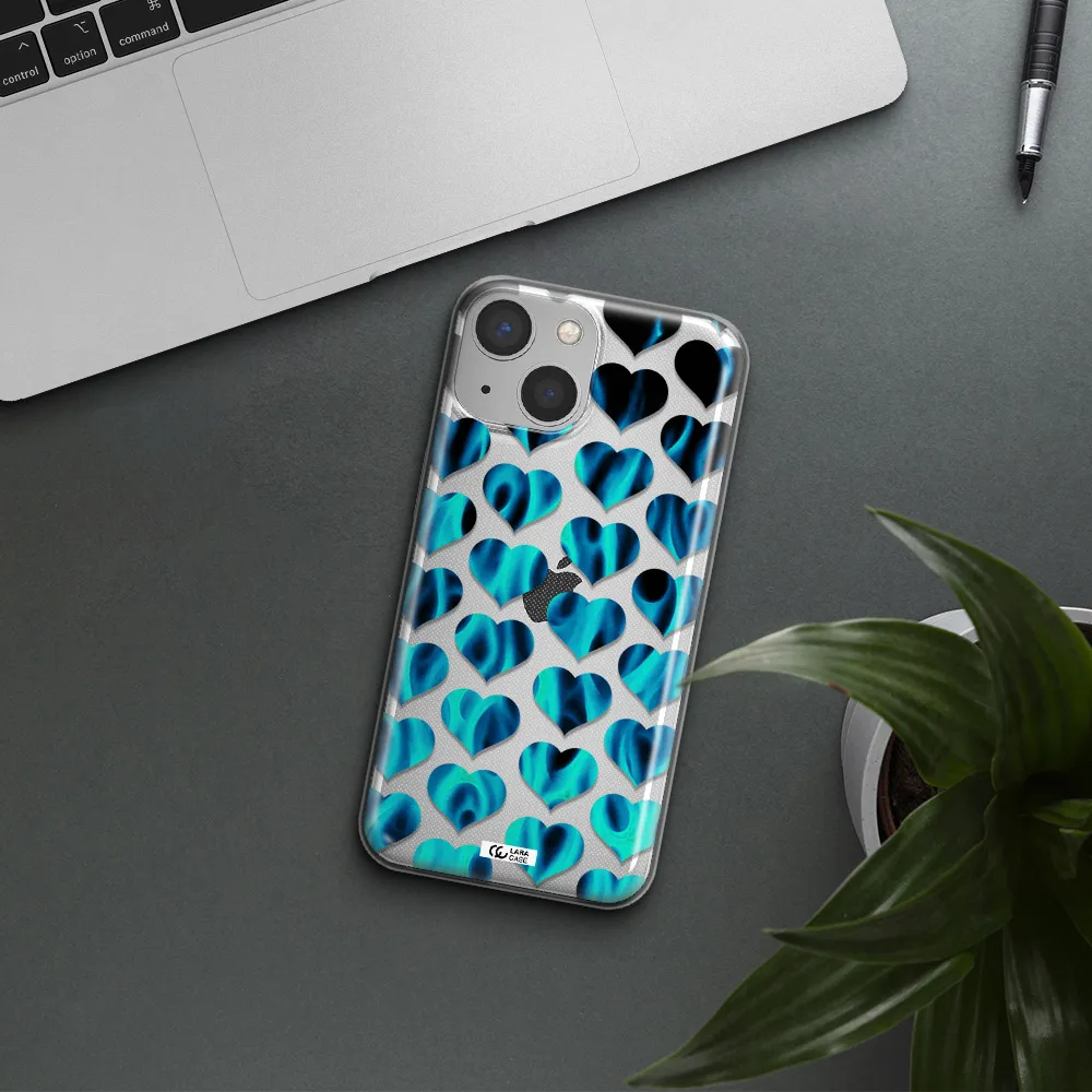 Heart Flame Apple iPhone 13 mini Clear TPU Case