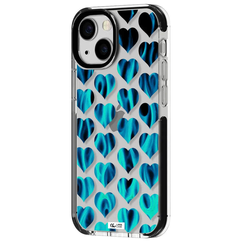 Heart Flame Apple iPhone 13 mini impact black border Case