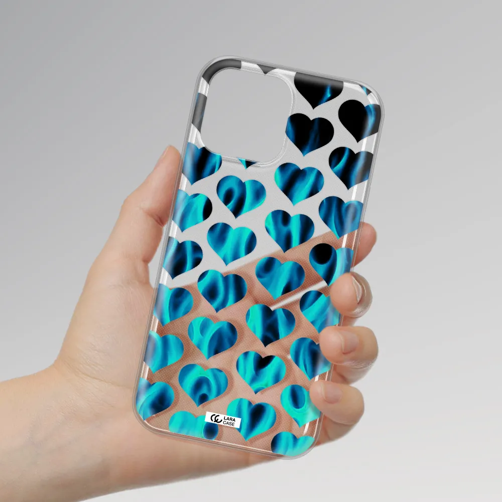 Heart Flame Apple iPhone 13 Pro Clear TPU Case
