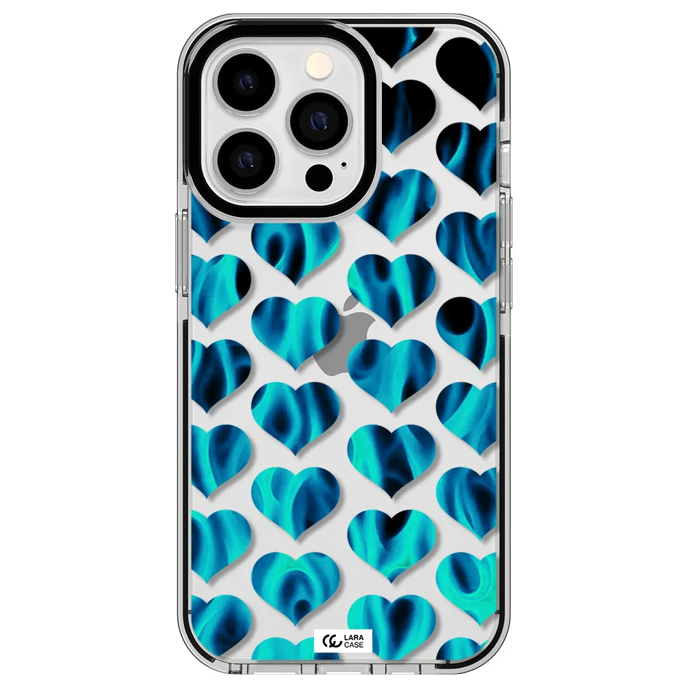 Heart Flame Apple iPhone 13 Pro impact black border Case