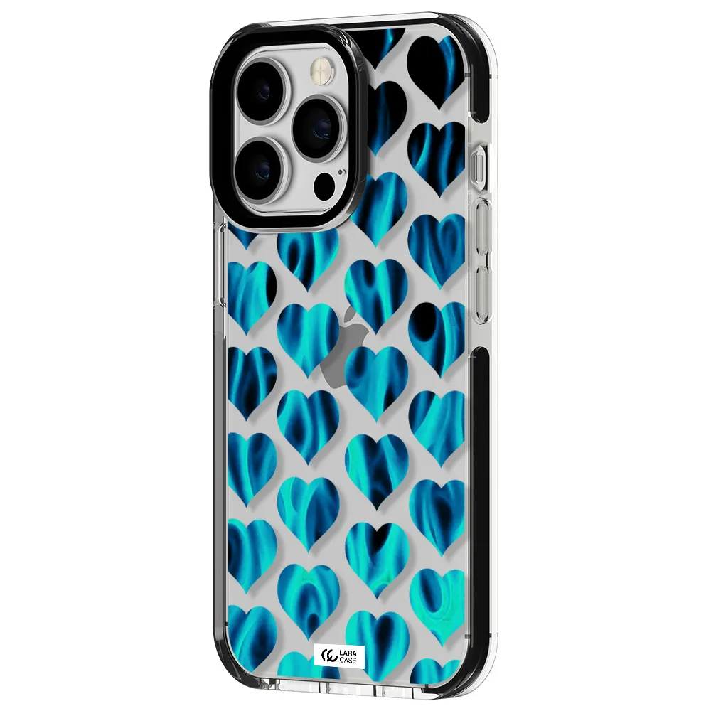 Heart Flame Apple iPhone 13 Pro impact black border Case