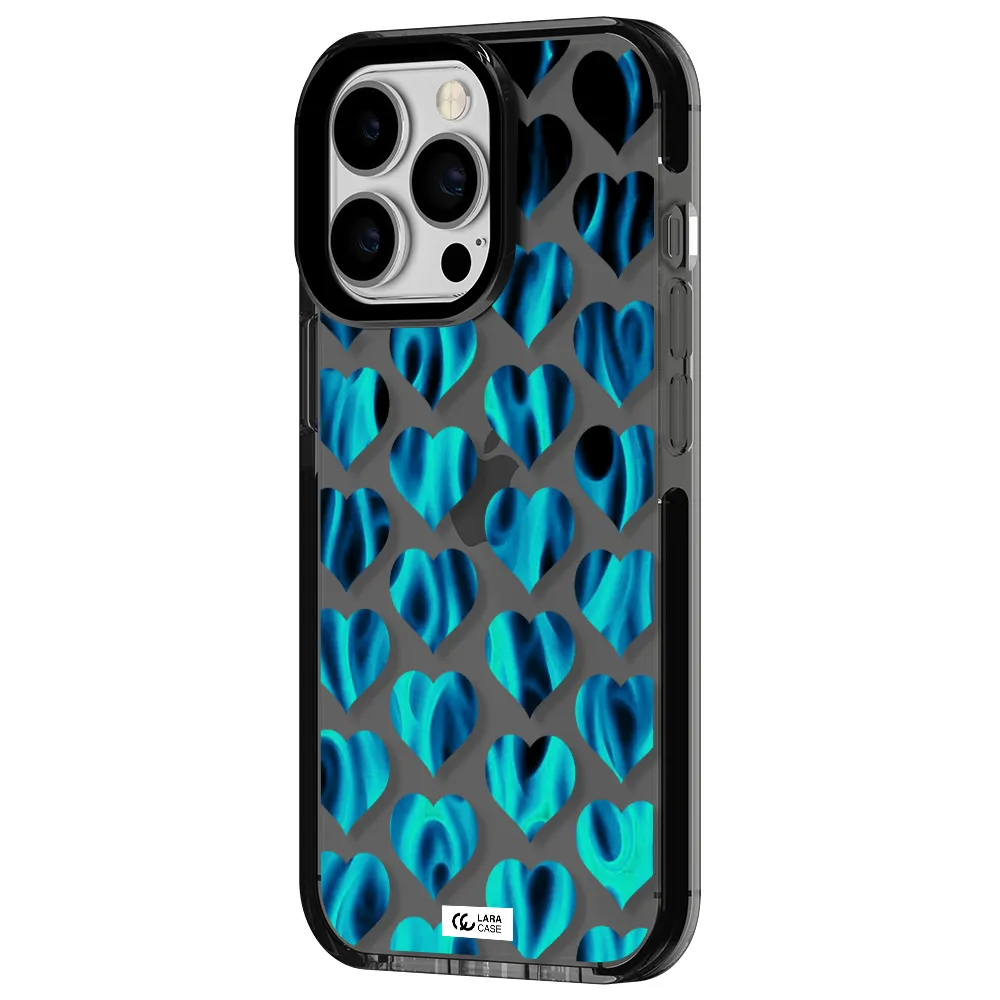 Heart Flame Apple iPhone 13 Pro impact Smoke Black Case