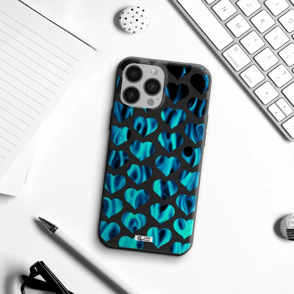 Heart Flame Apple iPhone 13 Pro Max Silicone black Case