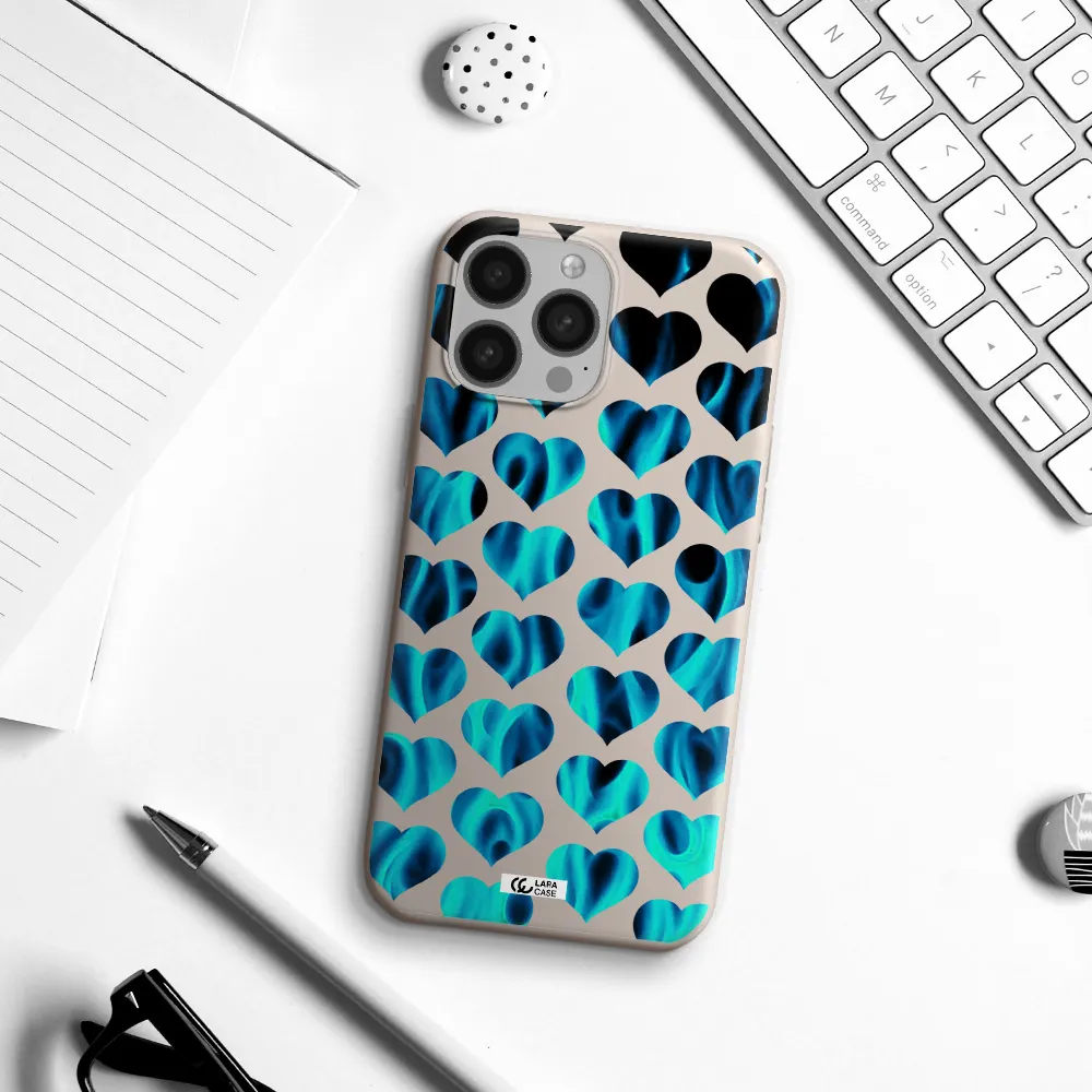 Heart Flame Apple iPhone 13 Pro Max Silicone Stone Case