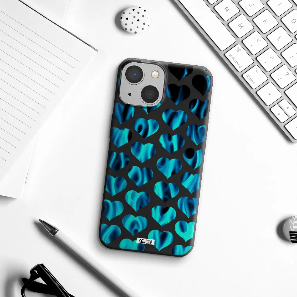 Heart Flame Apple iPhone 13 Silicone black Case