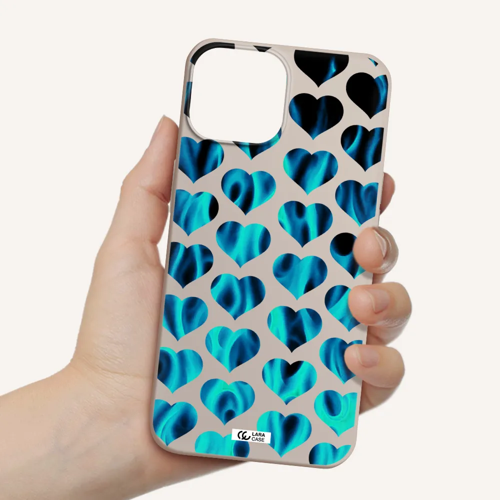 Heart Flame Apple iPhone 13 Silicone Stone Case
