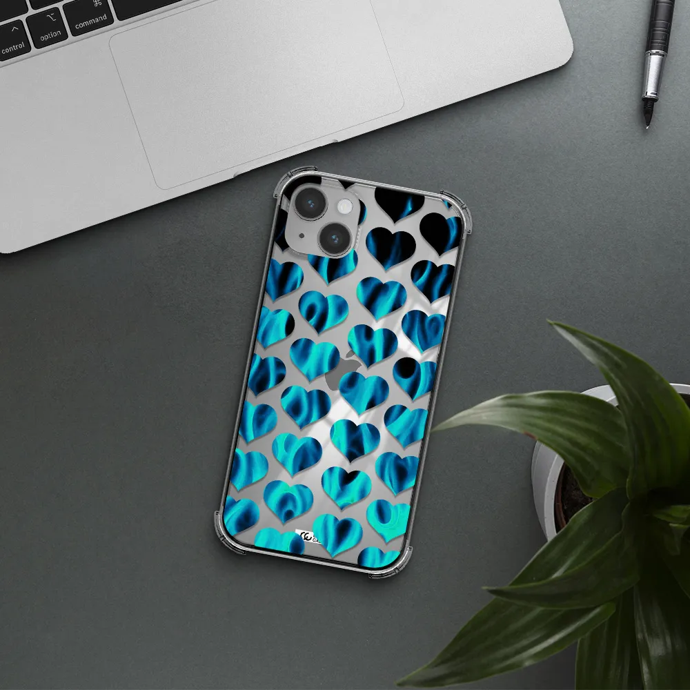 Heart Flame Apple iPhone 14 Clear PC Case