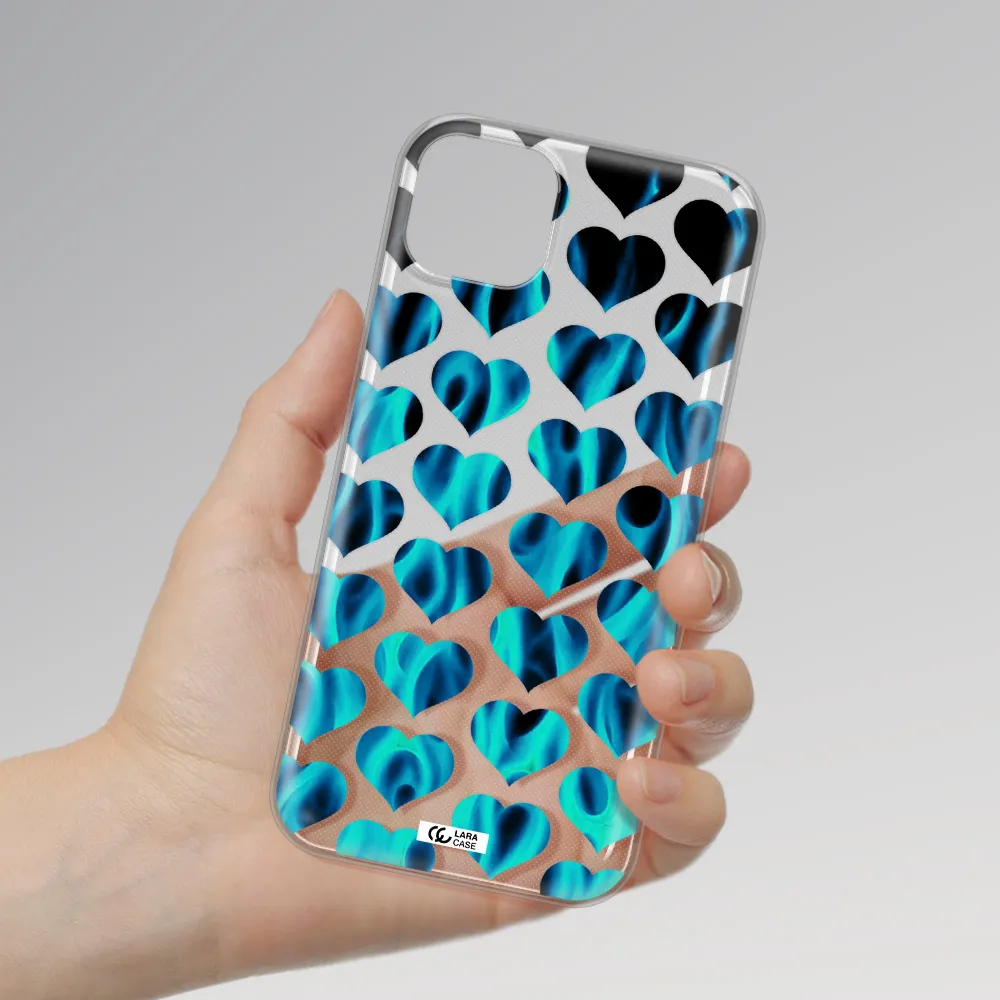 Heart Flame Apple iPhone 14 Clear TPU Case