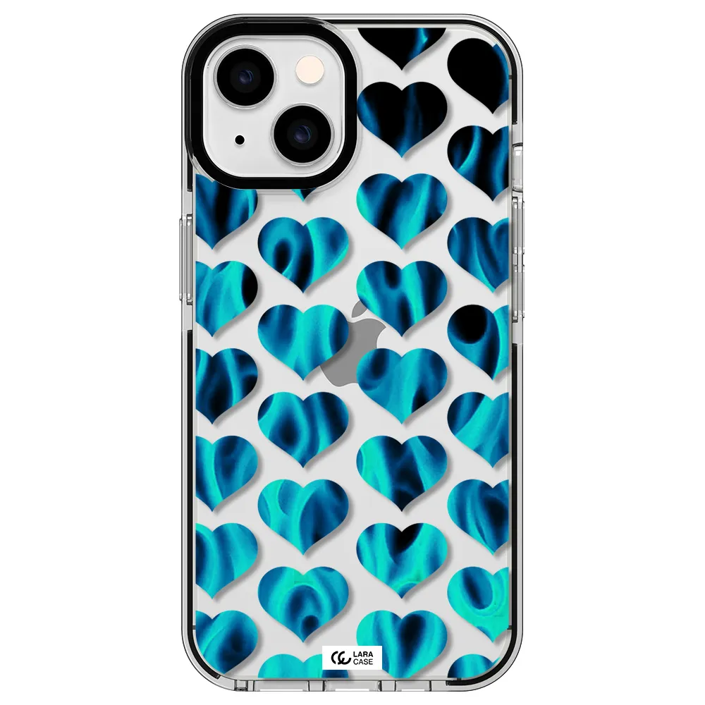 Heart Flame Apple iPhone 14 impact black border Case