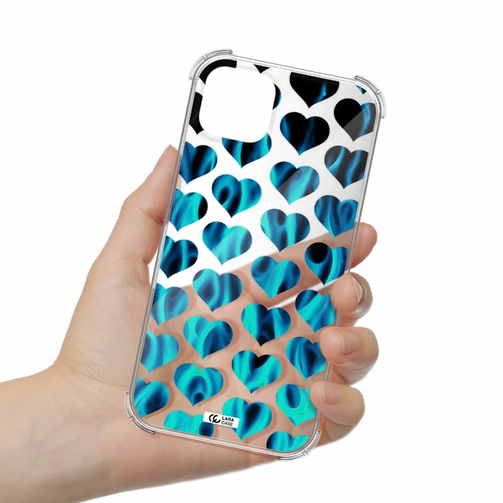 Heart Flame Apple iPhone 14 plus Clear PC Case