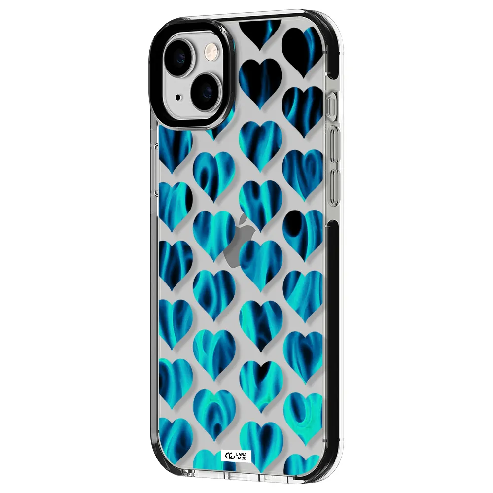 Heart Flame Apple iPhone 14 plus impact black border Case