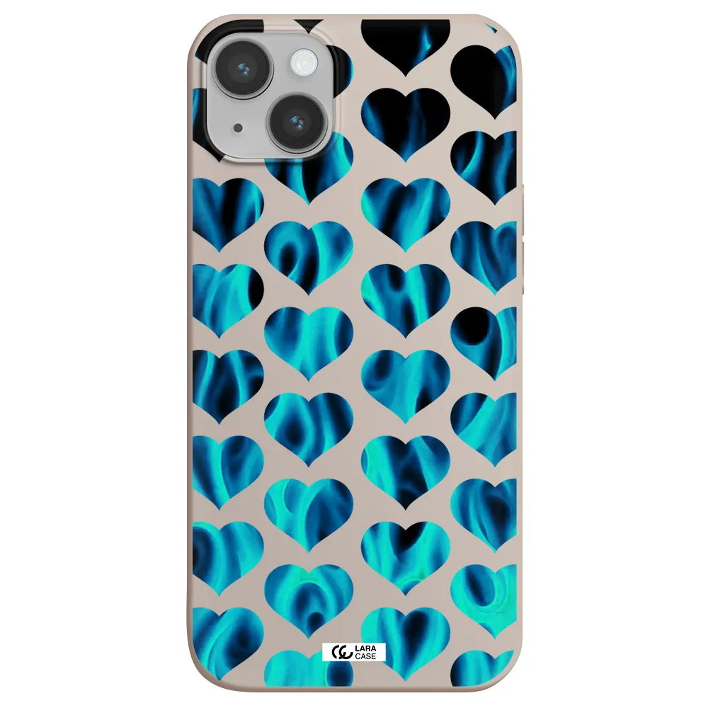 Heart Flame Apple iPhone 14 plus Silicone Stone Case