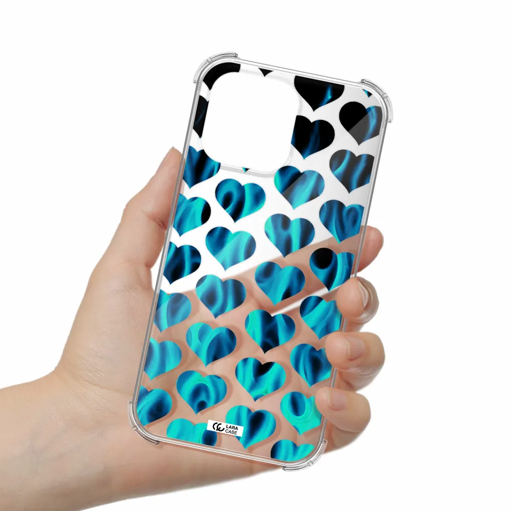 Heart Flame Apple iPhone 14 pro Clear PC Case
