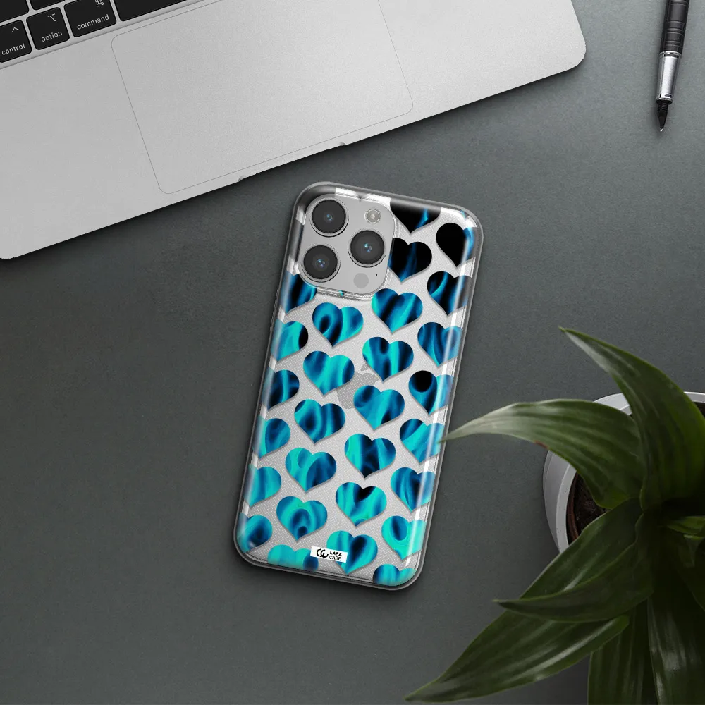 Heart Flame Apple iPhone 14 pro Clear TPU Case