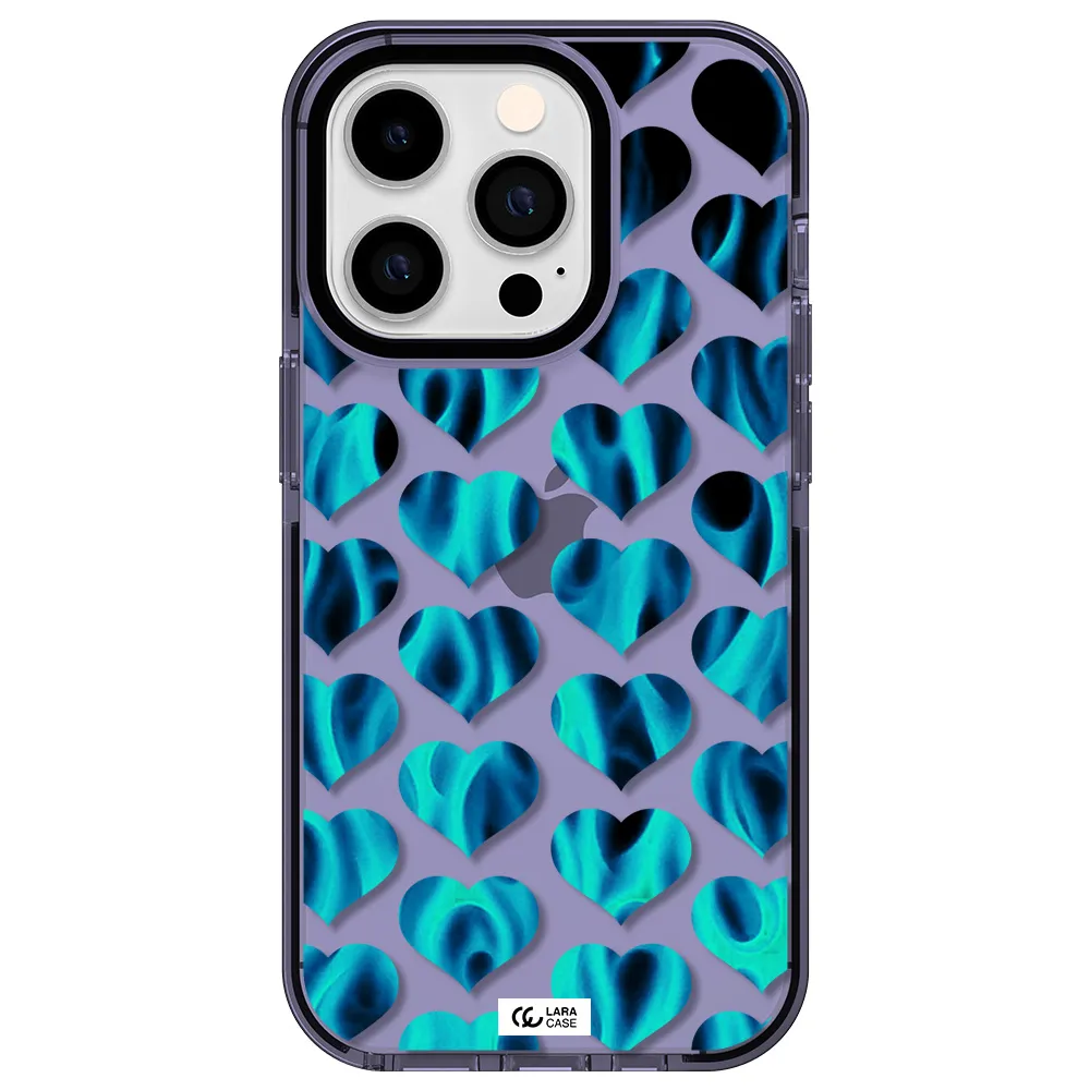 Heart Flame Apple iPhone 14 pro impact Lilac Case