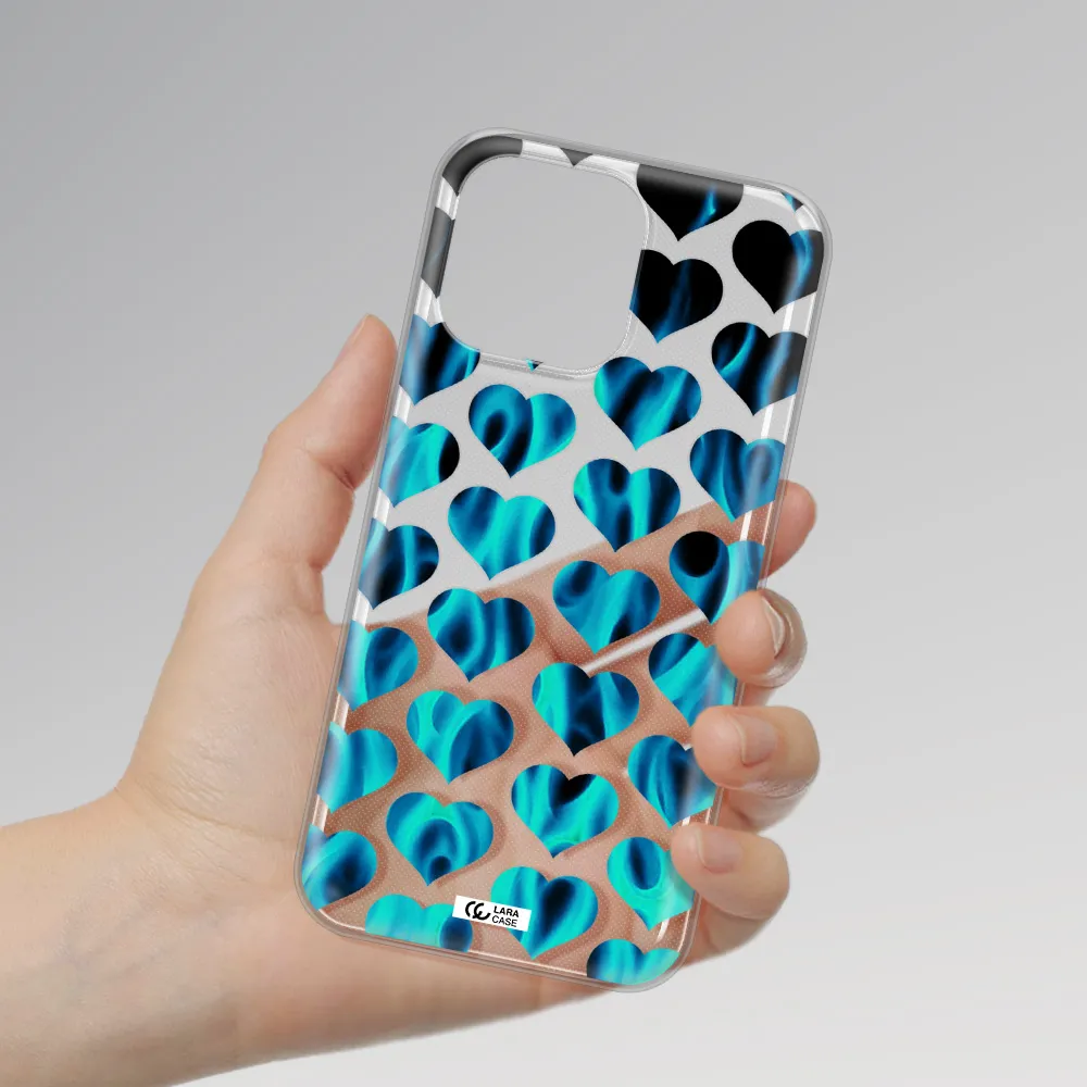 Heart Flame Apple iPhone 14 pro max Clear TPU Case