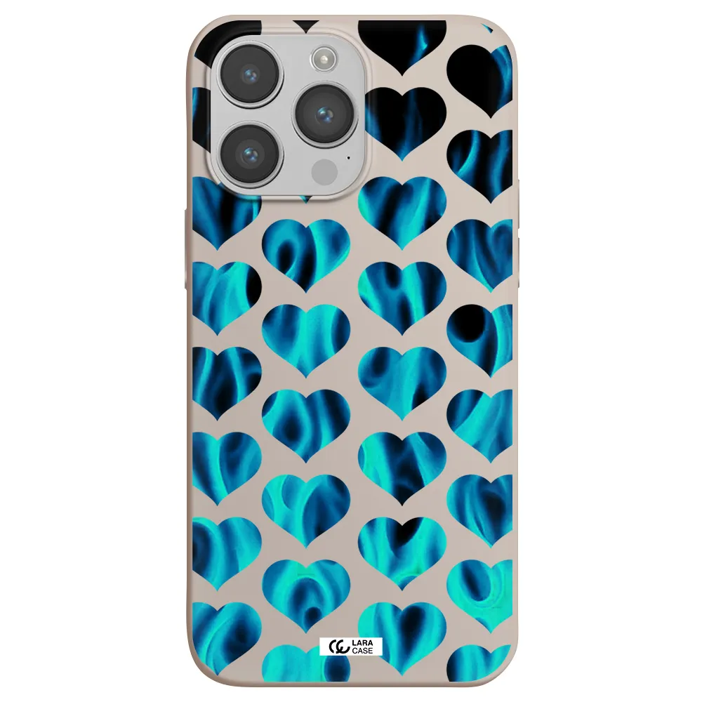 Heart Flame Apple iPhone 14 pro Silicone Stone Case