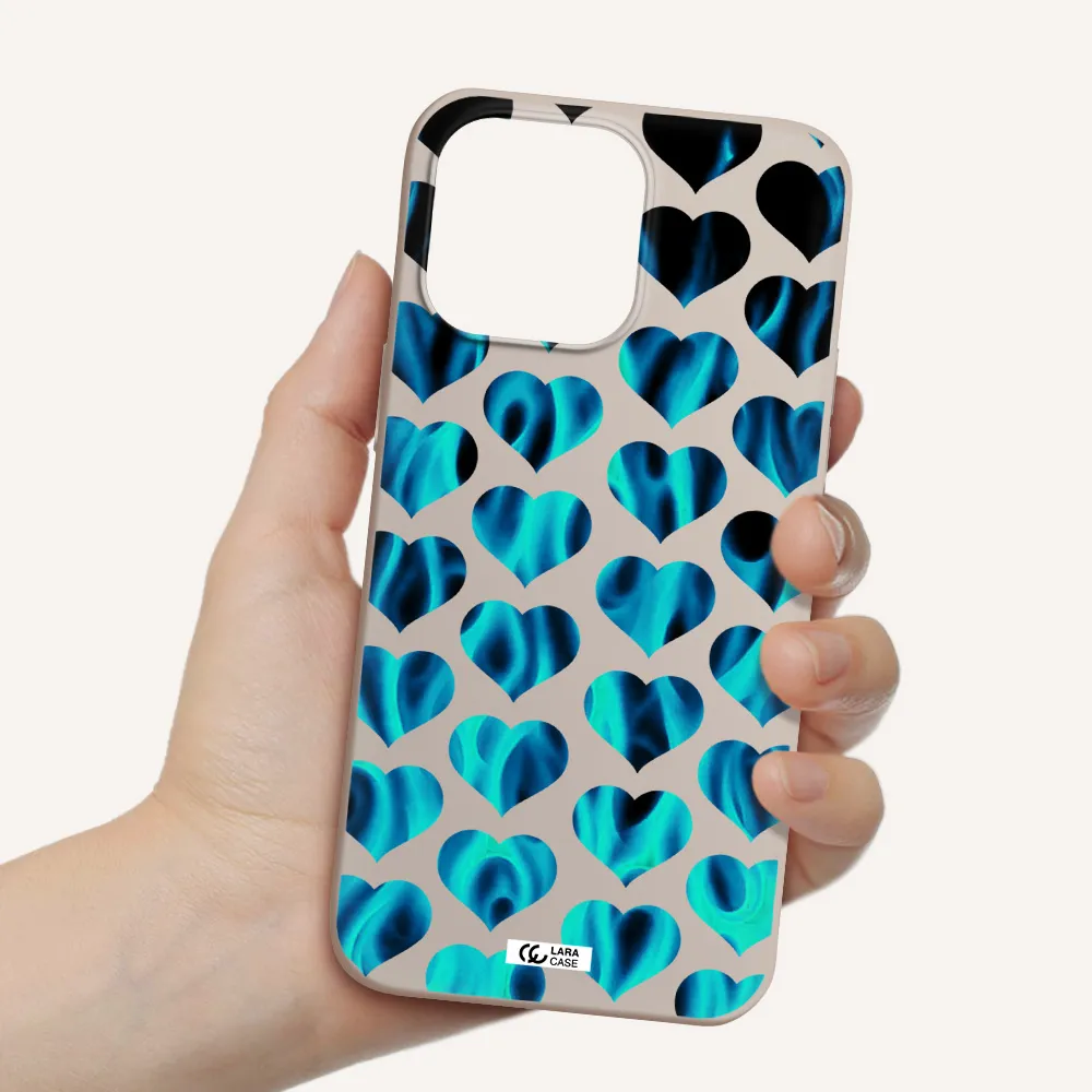 Heart Flame Apple iPhone 14 pro Silicone Stone Case