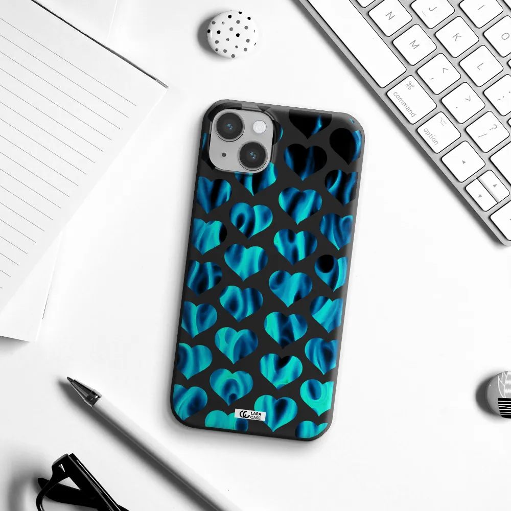 Heart Flame Apple iPhone 14 Silicone black Case