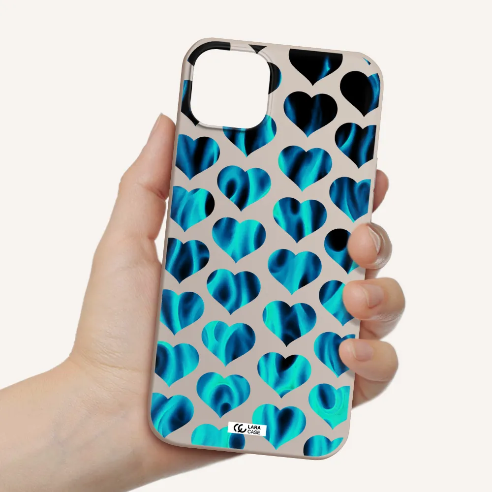 Heart Flame Apple iPhone 14 Silicone Stone Case