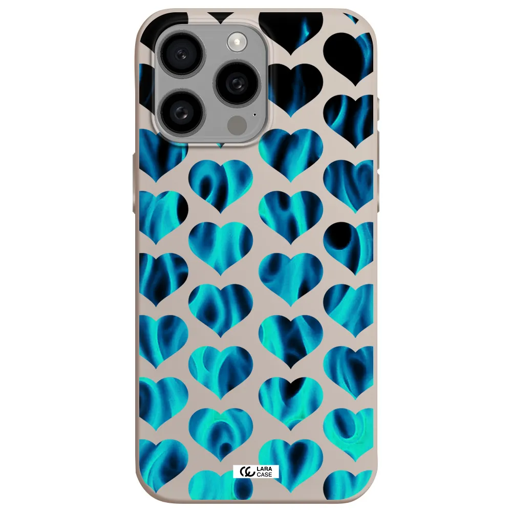 Heart Flame Apple Iphone 15 Pro max Silicone Stone Case