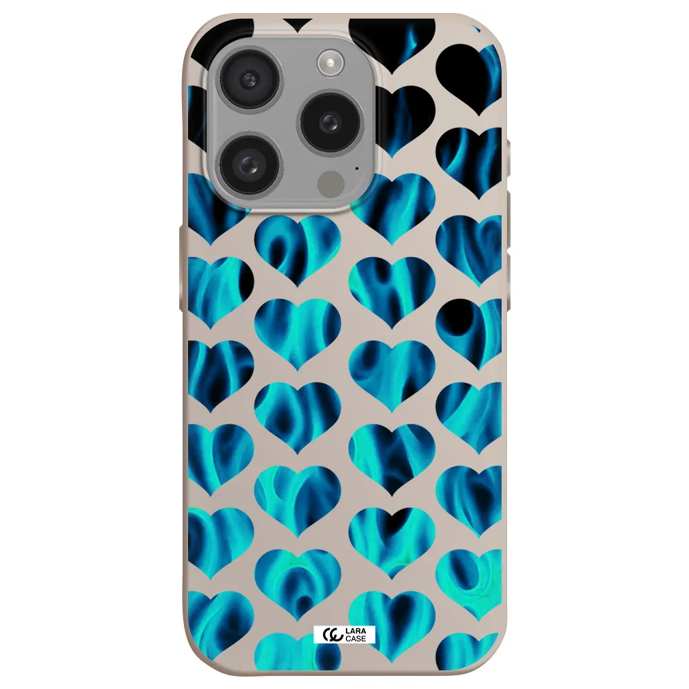Heart Flame Apple Iphone 15 Pro Silicone Stone Case