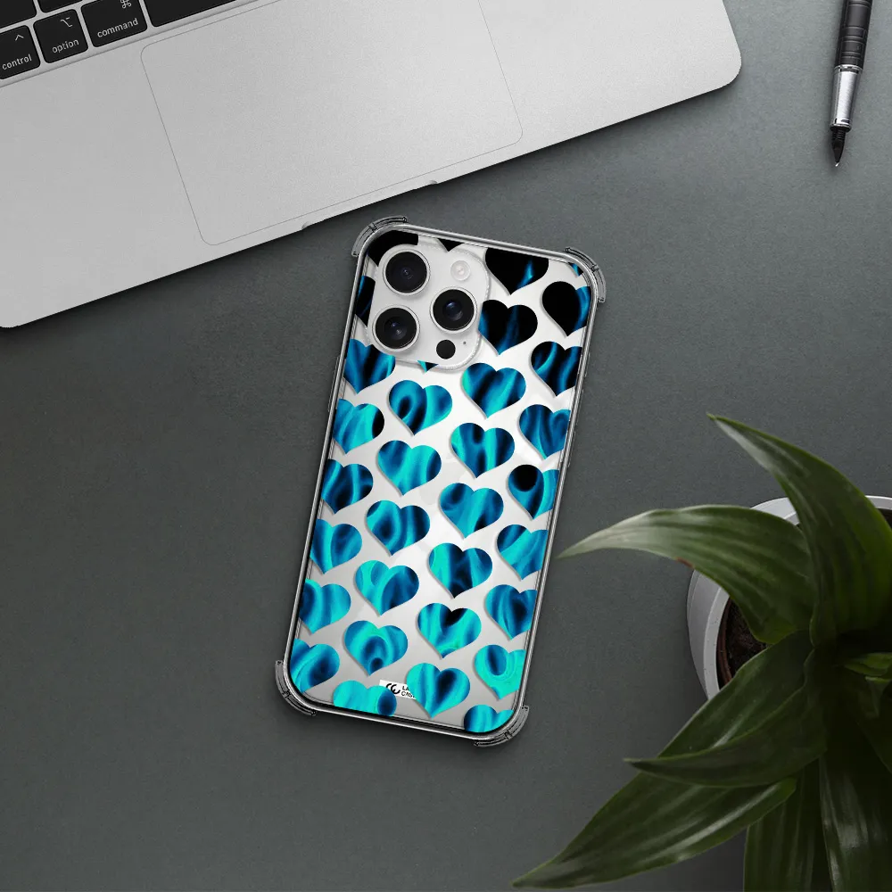 Heart Flame Apple Iphone 16 Pro Max Clear Pc Case