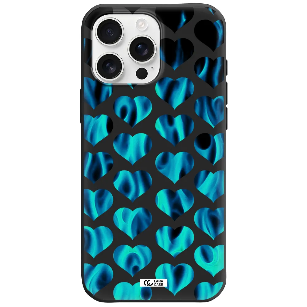 Heart Flame Apple Iphone 16 Pro Max Silicone Black Case