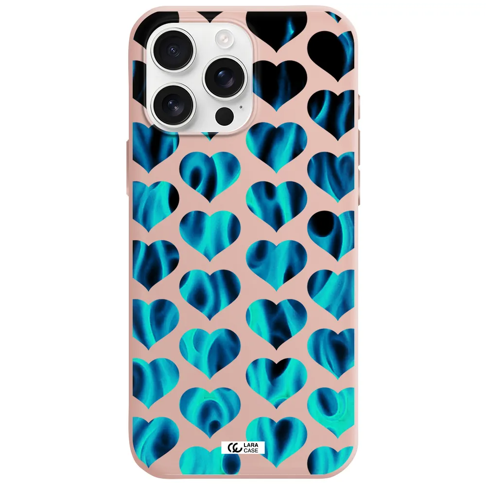 Heart Flame Apple Iphone 16 Pro Max Silicone Pastel Pink Case