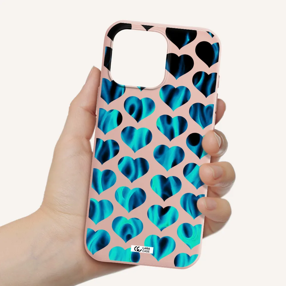 Heart Flame Apple Iphone 16 Pro Max Silicone Pastel Pink Case