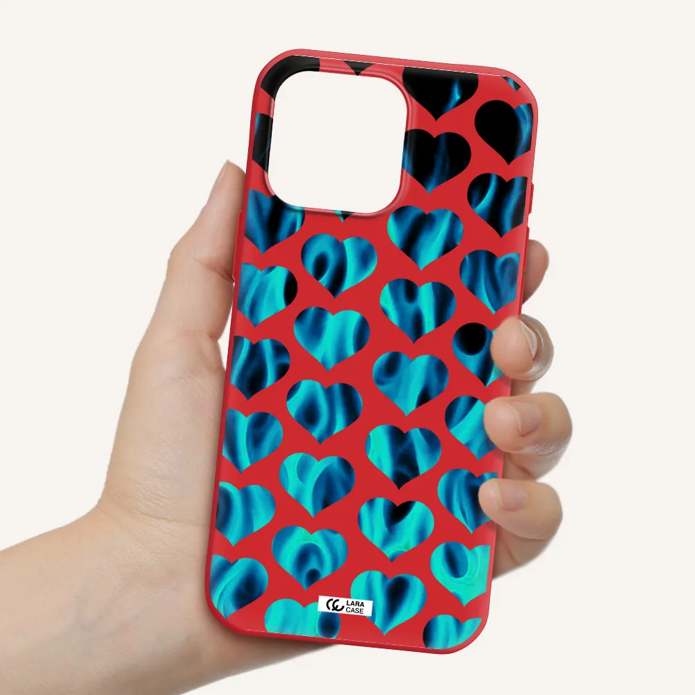 Heart Flame Apple Iphone 16 Pro Max Silicone Stone Case
