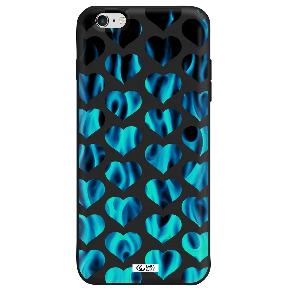 Heart Flame Apple iPhone 6 plus Silicone black Case