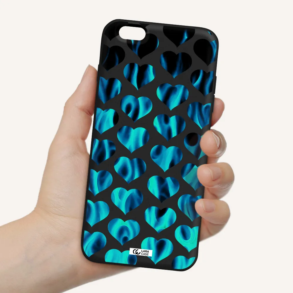 Heart Flame Apple iPhone 6 plus Silicone black Case