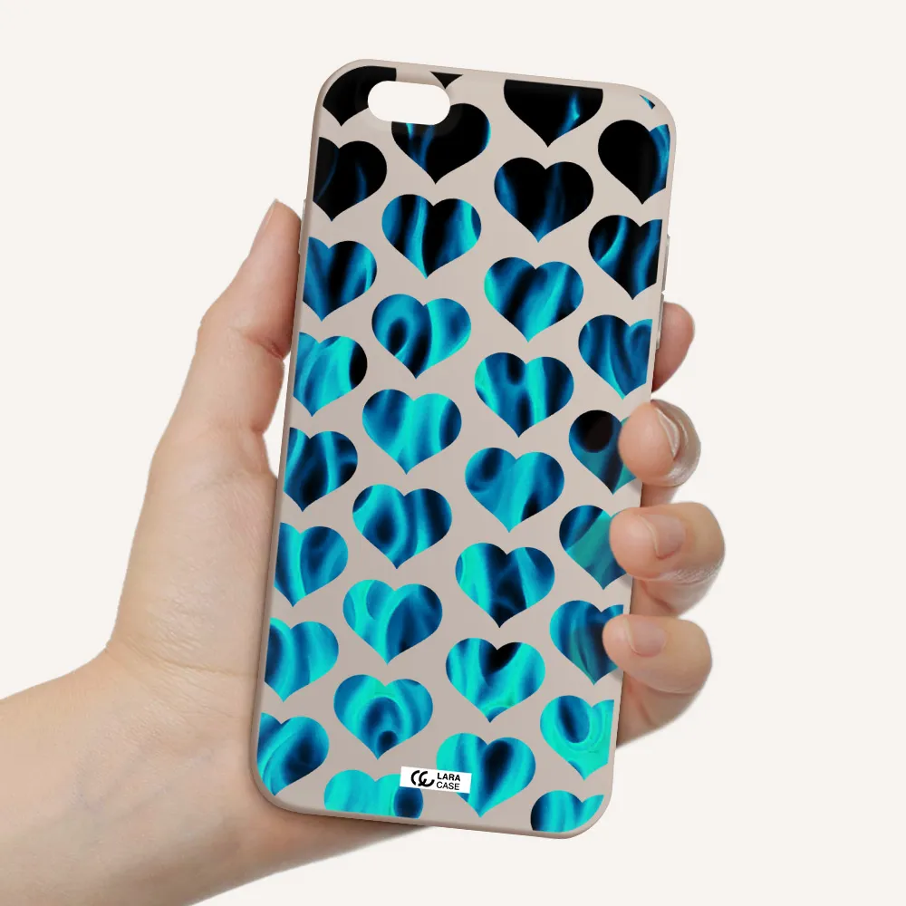 Heart Flame Apple iPhone 6 plus Silicone Stone Case