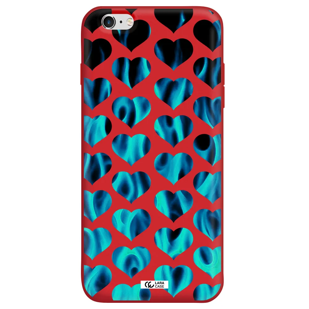 Heart Flame Apple iPhone 6 s plus Silicone Imperial Red Case