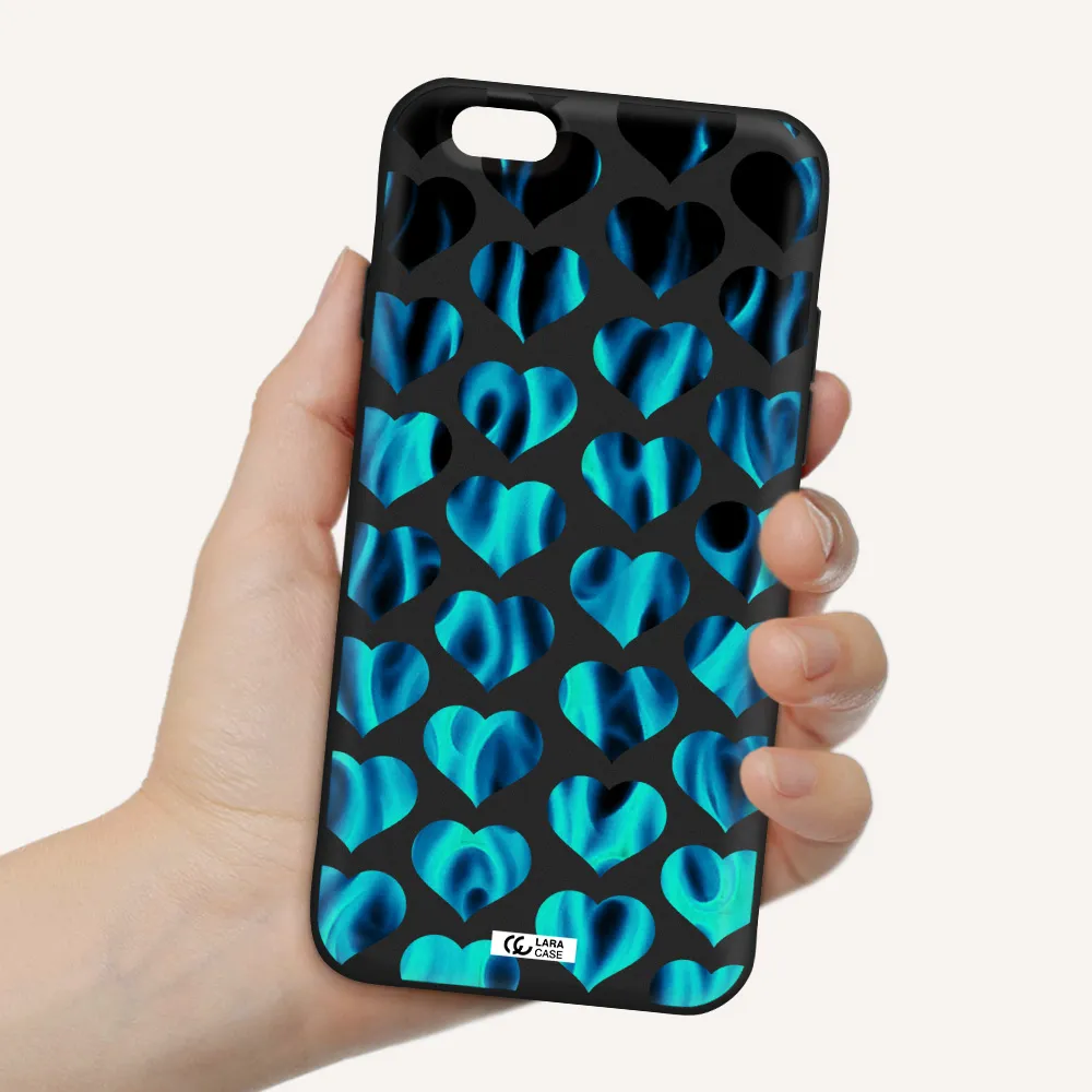 Heart Flame Apple iPhone 6 Silicone black Case