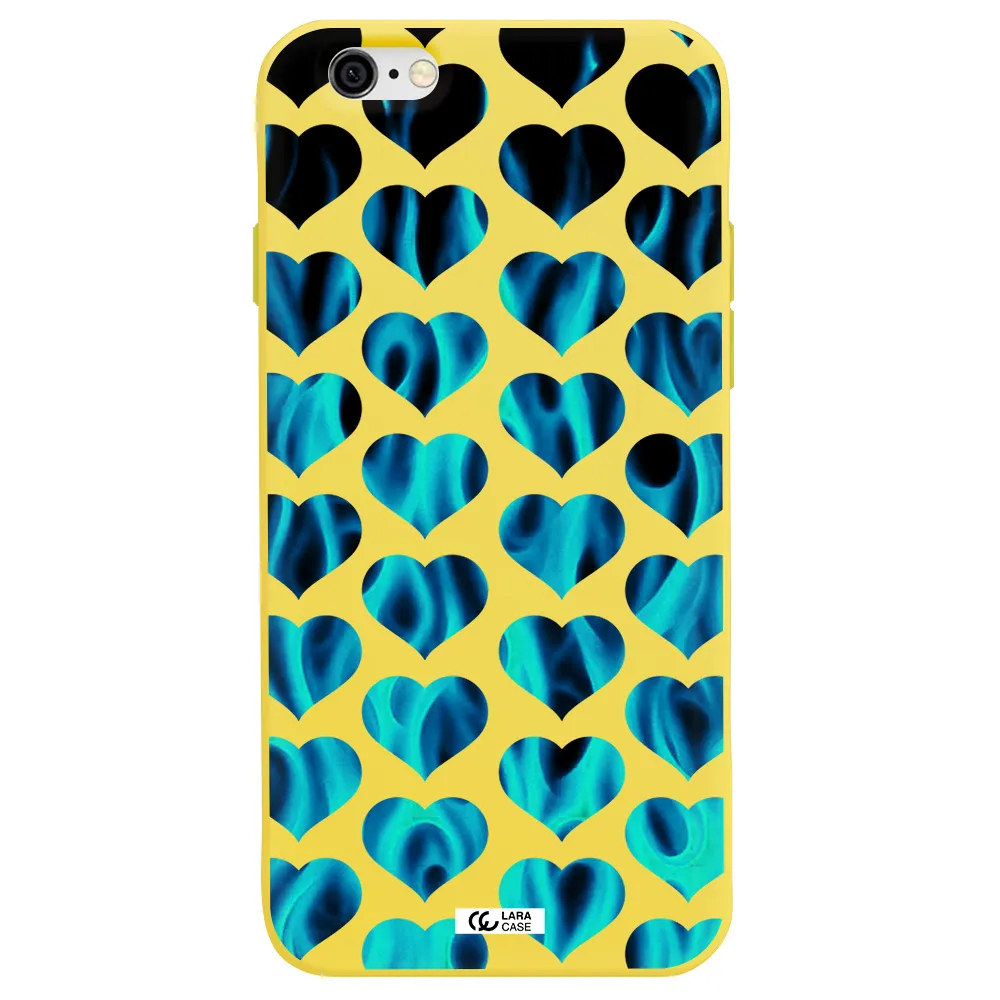 Heart Flame Apple iPhone 6 Silicone canary yellow Case