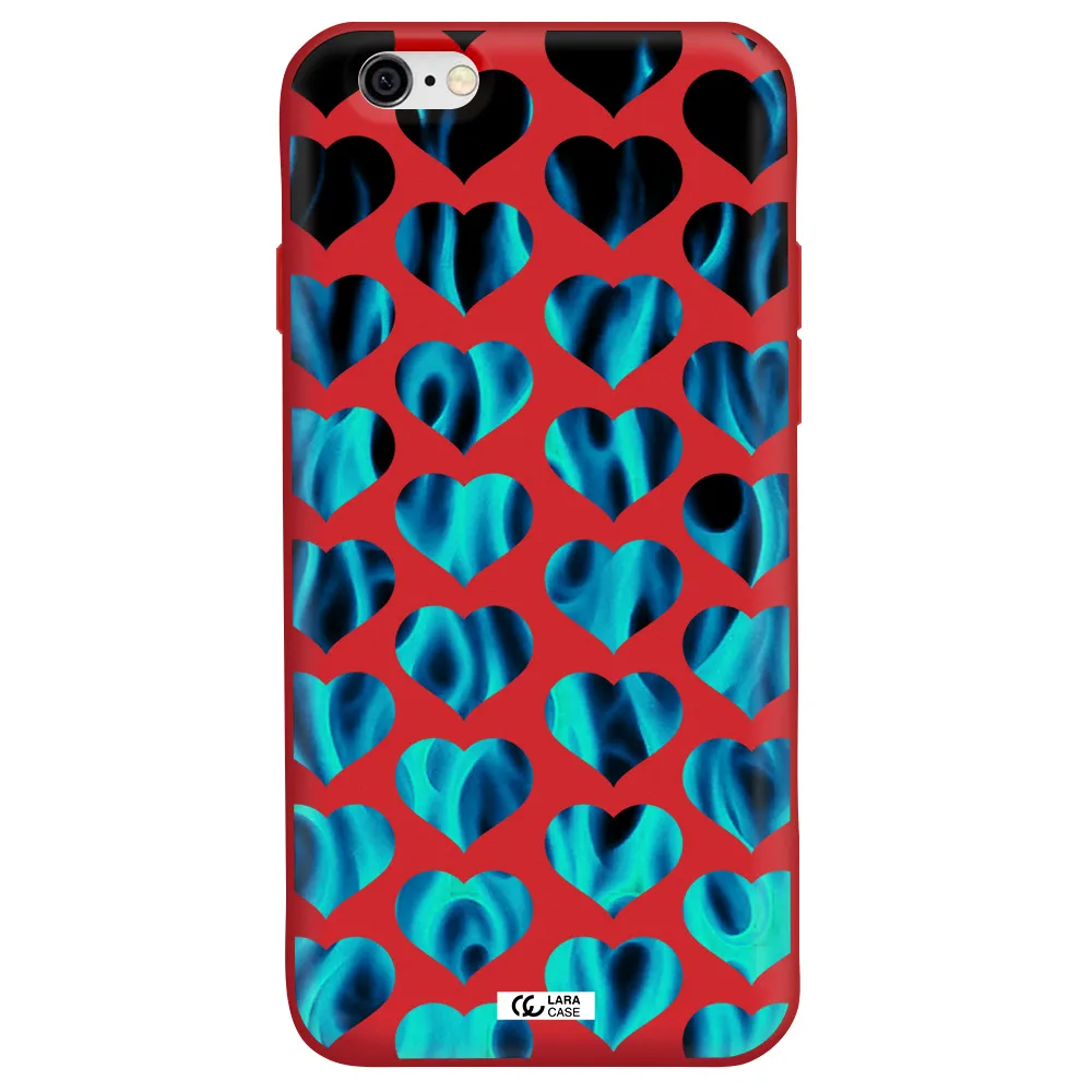 Heart Flame Apple iPhone 6 Silicone Imperial Red Case