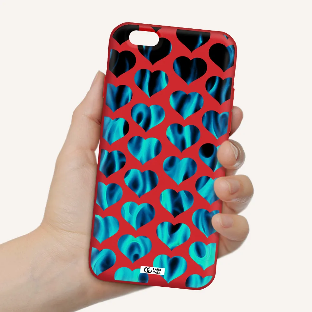 Heart Flame Apple iPhone 6 Silicone Imperial Red Case