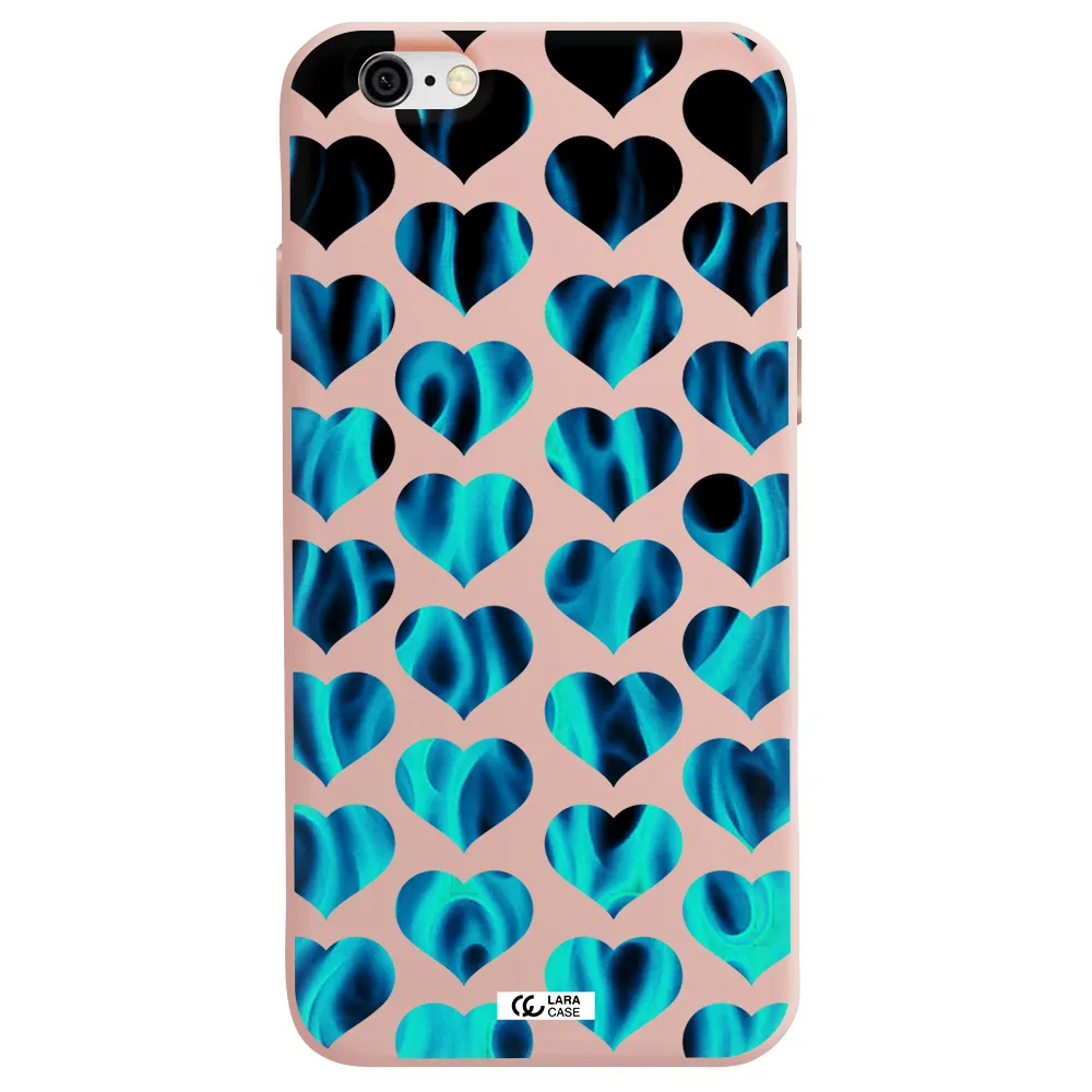 Heart Flame Apple iPhone 6 Silicone pastel pink Case