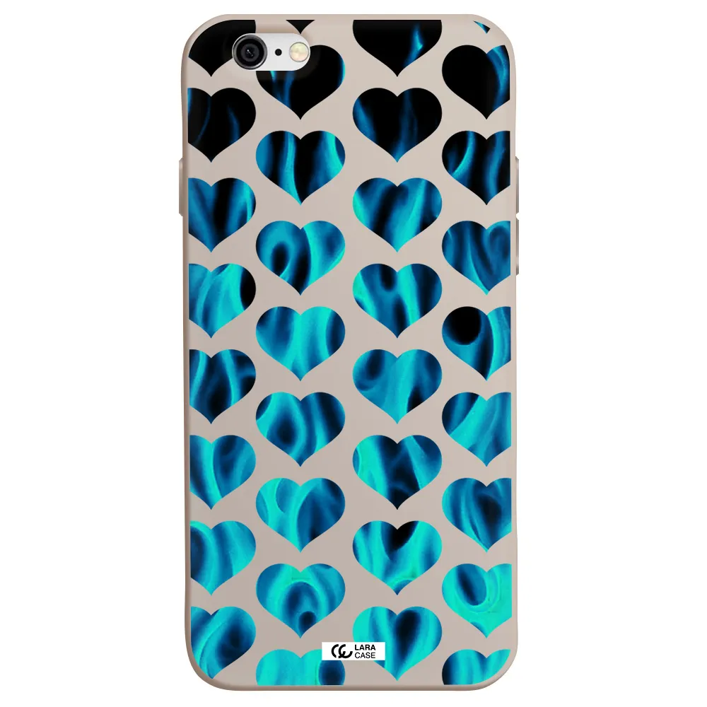 Heart Flame Apple iPhone 6 Silicone Stone Case