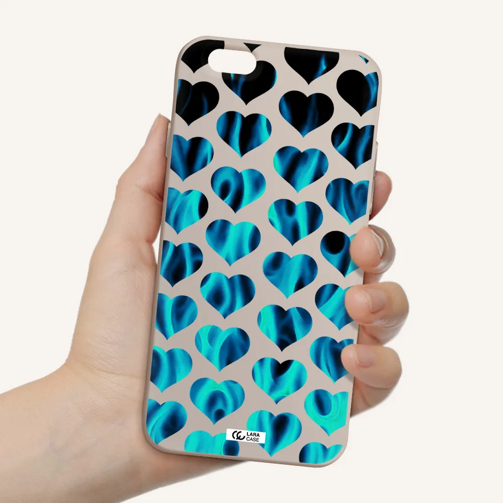 Heart Flame Apple iPhone 6 Silicone Stone Case