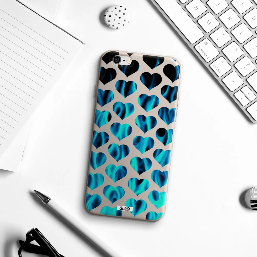 Heart Flame Apple iPhone 6 Silicone Stone Case