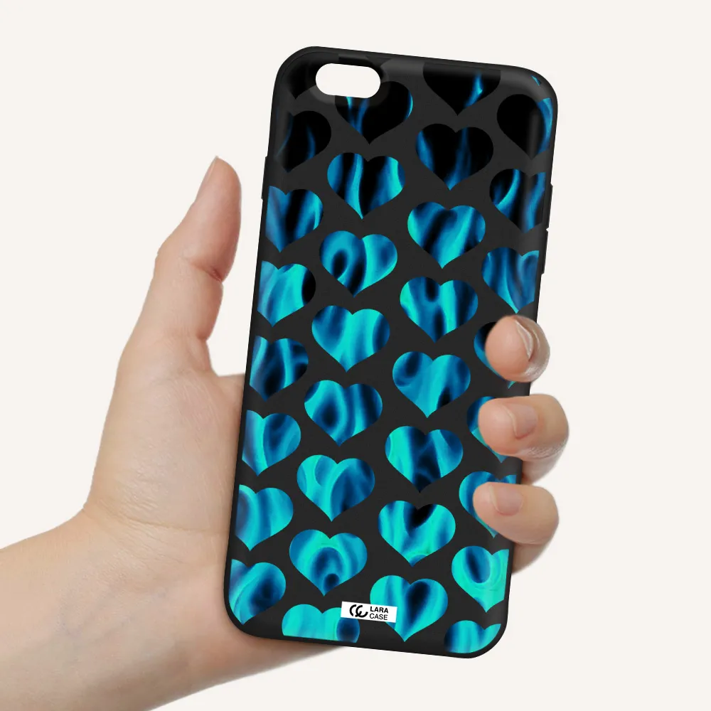 Heart Flame Apple iPhone 6S Silicone black Case